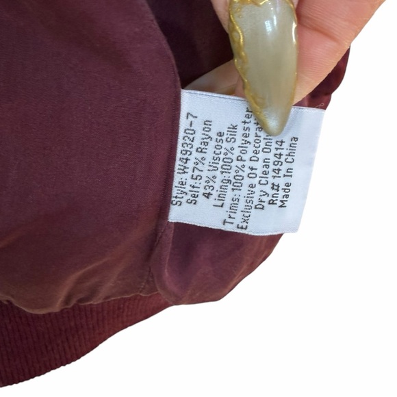 Johnny Was Workshop Silk Lined Embroidered Bomber Jacket Crane Pagoda Size XL - Picture 7 of 11